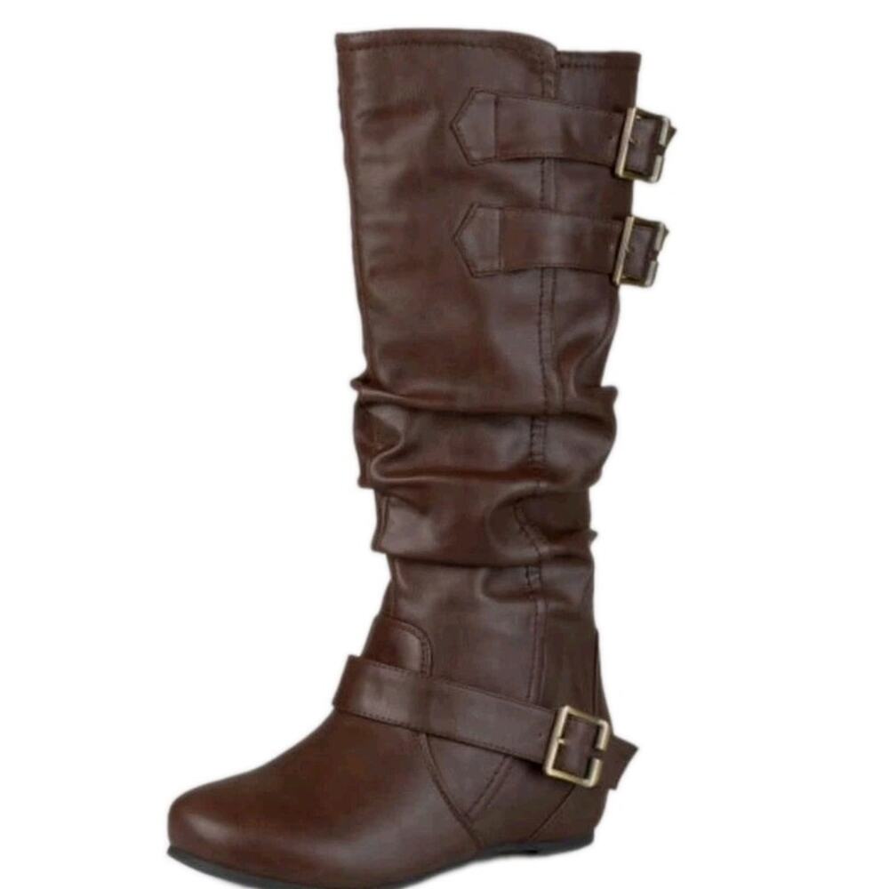 Journee Collection ~Woman Size 8.5M~Tiffany-Brown Knee High Boots NWOB. - Picture 8 of 9